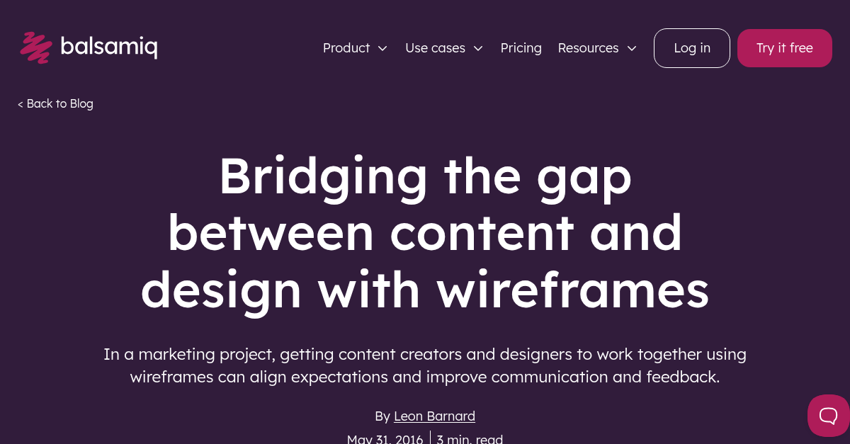 Bridging the gap between content and design with wireframes
