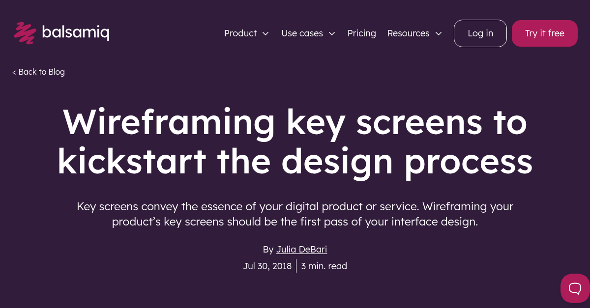 Wireframing key screens to kickstart the design process
