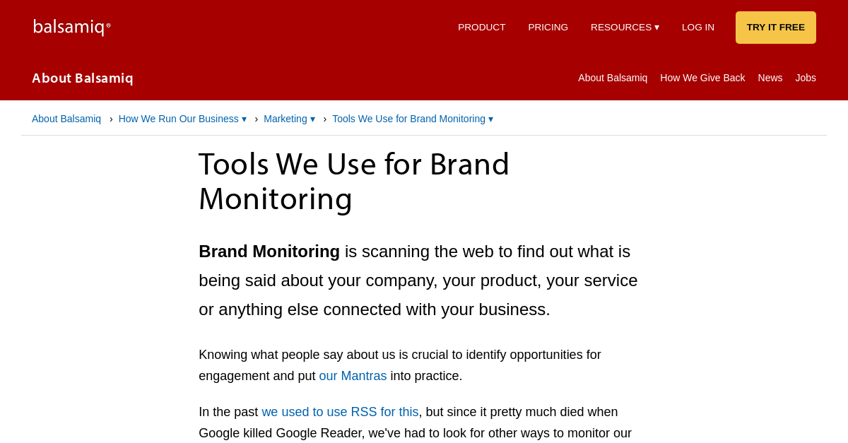 Tools We Use for Brand Monitoring Balsamiq