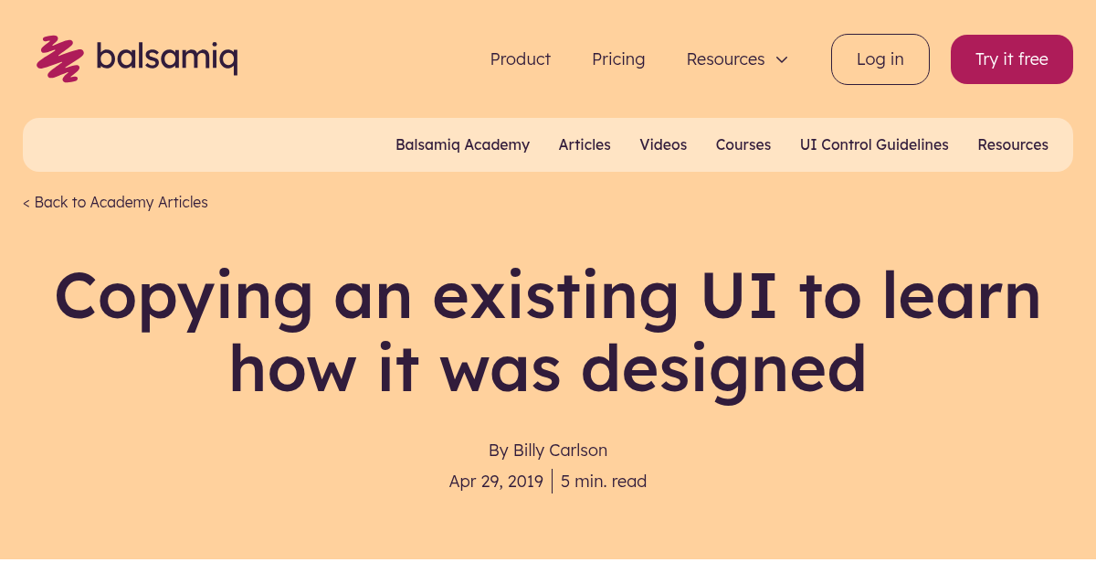 Copying an Existing UI to Learn How It Was Designed Wireframing Academy Balsamiq