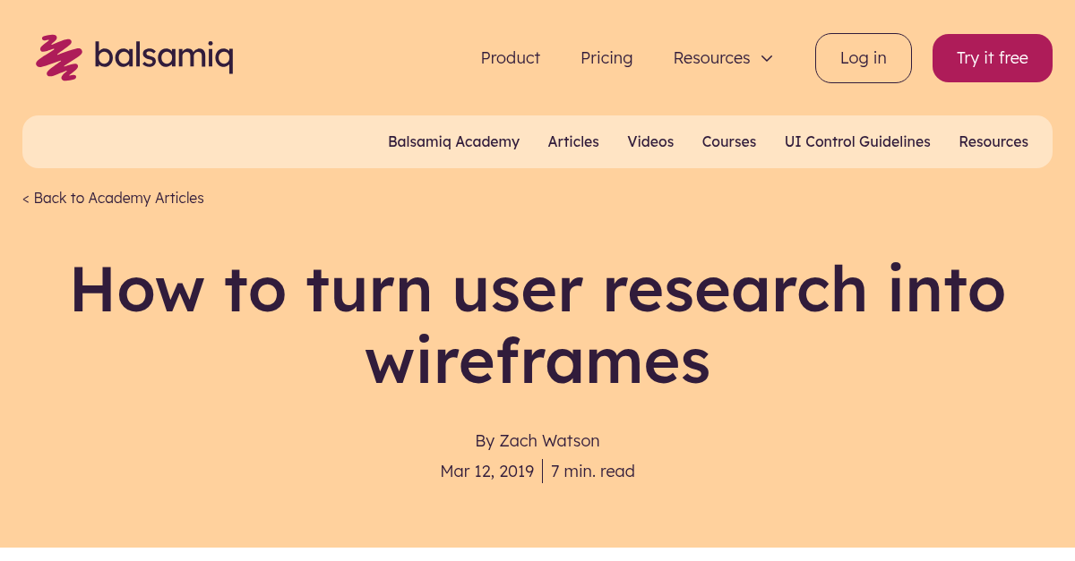 How to turn user research into wireframes | Wireframing Academy 