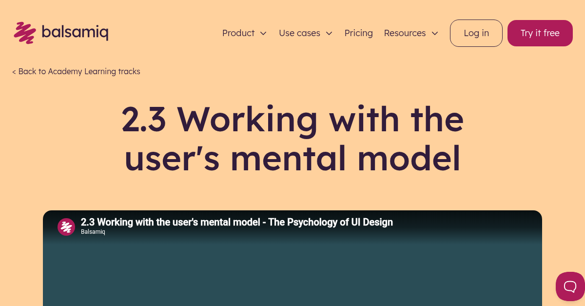 2.3 Working with the user's mental model