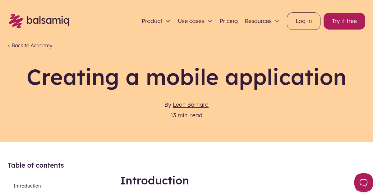 Creating a mobile application