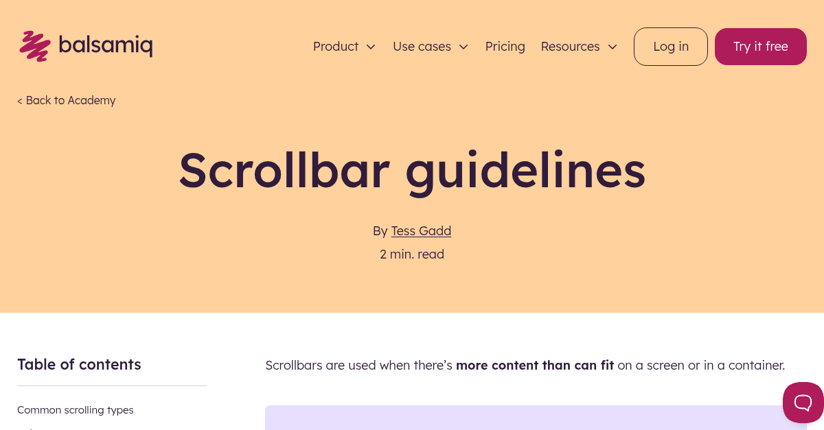 Scrollbar guidelines