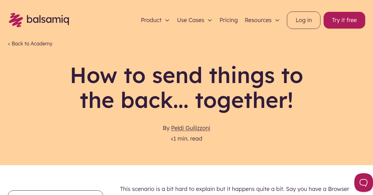 How to send things to the back... together!