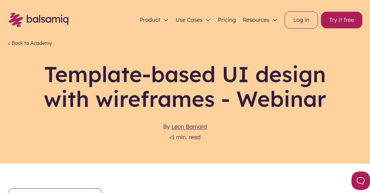 Template-based UI design with wireframes - Webinar