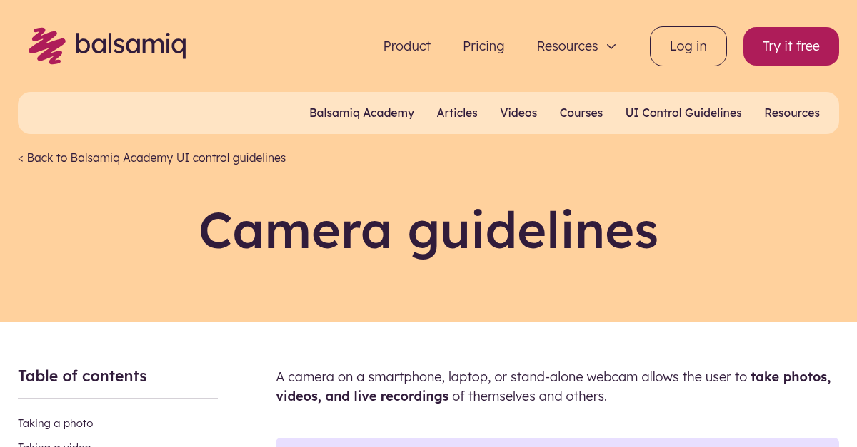 Camera Guidelines Wireframing Academy Balsamiq