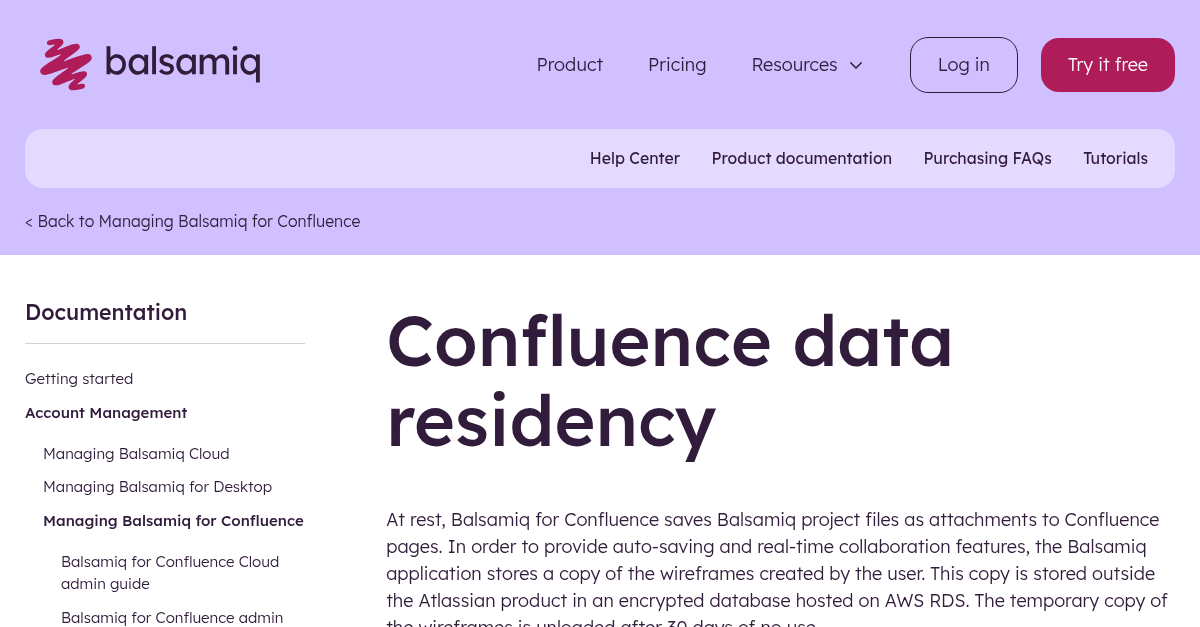 Confluence data residency balsamiq documentation